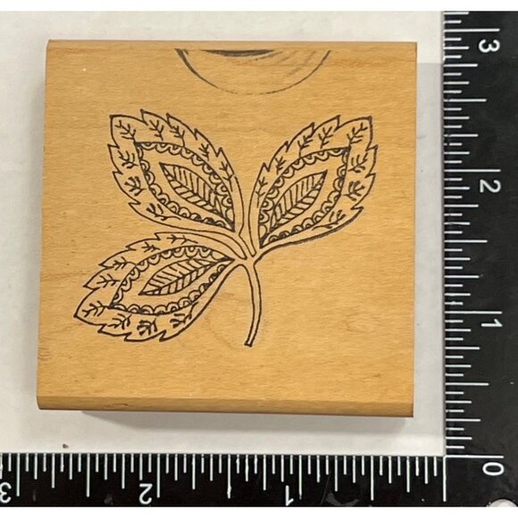 Leaf Design Rubber Stamp By Paper Parachute - Picture 1 of 3